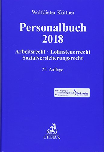 Preisvergleich Produktbild Personalbuch 2018: Arbeitsrecht, Lohnsteuerrecht, Sozialversicherungsrecht