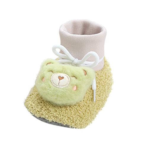 Baby Winter Sock Booties Infant Cartoon Fleece Warm Crib First Walker with Long Cotton Socks Stay On Slipper Shoes