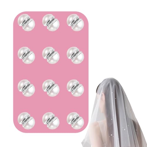 12 Pairs Veil Weights Invisible Pearl Wedding Veil- Double-Sided Pearl Veil Weights Bridal Veil Wedding- Bridal Accessories Magnetic Pearls- Mantilla Wedding Veil Lightweight Veil Pearl