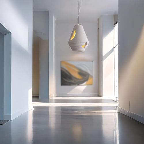 Lampe suspendue E26 moderne 13 pouces en polystyrène texturé pierre