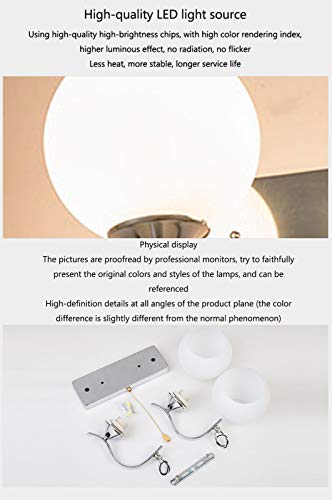 Lámpara de pared LED minimalista de vidrio con dos portalámparas de hogar 2