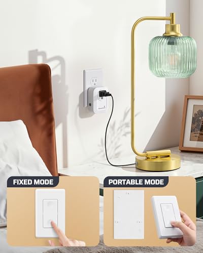 DEWENWILS Interrupteur mural et sortie sans fil, aucun branchement de branchement sur le commutateur d'alimentation hors tension, interrupteur à télécommande extensible, 100Ft RF Gamme (2 Interrupteurs et 1 Récepteur)