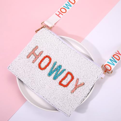 Western Purse for Women Beaded HOWDY Crossbody Purse Cowboy Boot Hat Shoulder Bag Rodeo Bachelorette Party Favors4