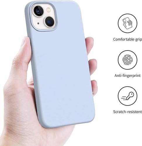 Image of NAFS Silicone Case Compatible with iPhone 14 | Camera Protect Microfiber Lining Cover | Case Cover for iPhone 14 (Siera Blue)