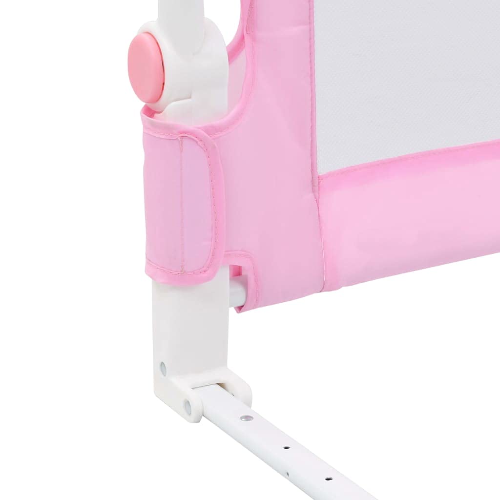 vidaXL Sponde Letto per Bambini Pieghevoli Barriera di Sicurezza per la Nanna Rosa 180x42 cm in Rete in Poliestere Tubi in Metallo