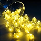 LIHAO 30pcs LED Balloon Lights Mini Round LED Ball Lights for Christmas Halloween Birthday Wedding (Warm White)