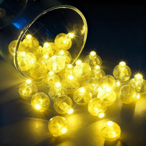 Encham 30 Stück LED Ballons Lichter Warmweiß mini Led Lichter für Ballon Gechenkenbox Geburtstag Party Deko Hochzeit Halloween Weihnachten Beleuchtung