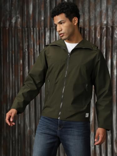 Image of High Star Men Printed Polyster Relaxed Fit Hood Long Sleeve Jackets