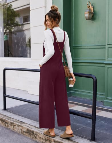 Ekouaer Corduroy Overalls for Women Casual Loose Jumpsuits with Pocket | Fall & Winter Wide Leg Jumpsuits for Women, Maternity Overalls, Fashion Casual Jumpers for Women, Cute Sleeveless Outfits - image 3