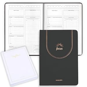 ADHD Daily Planner for Neurodivergent Adults – Premium Leather Productivity & Task Management Planner with Guided Focus Pages, 170gsm Paper, Gold Foiling & Gift Box – Undated | A5 (Black)