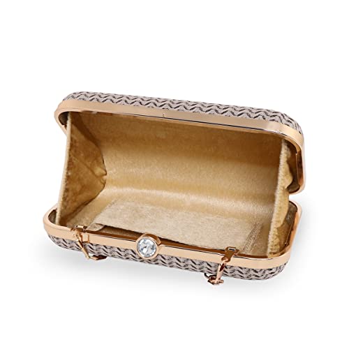 Image of ESBEDA Glitter Shine Oval shape Clutch Solid Pattern For Women | Gift For Women
