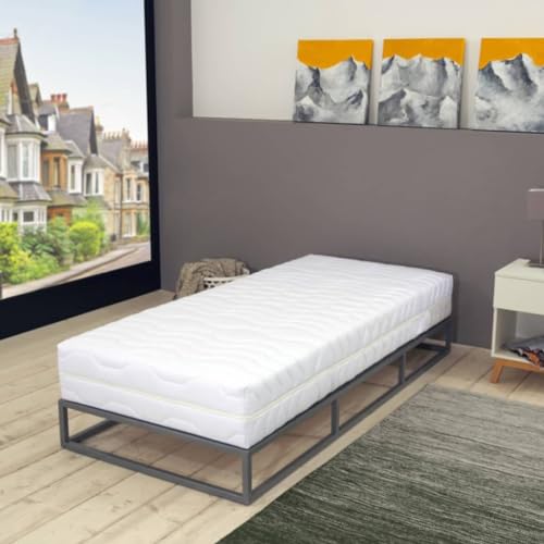 zylophax Colchón de 100 x 200 cm, núcleo de muelles ensacados de 7 zonas, 20 cm de grosor, dureza H3, colchón ortopédico con funda lavable para un sueño saludable