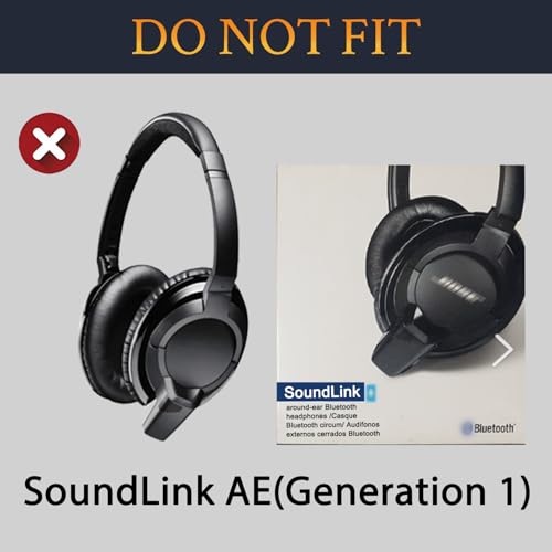 Image of SoloWIT Replacement Earpads for Bose SoundLink Around-Ear II (Sound Link AE2 /Model BA2) Over-Ear Headphones, Ear Pads Cushions with Soft Protein Leather, High-Density Foam - Black