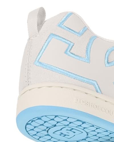 DC Women's Court Graffik Sd Sneaker, Off White/Blue, 7