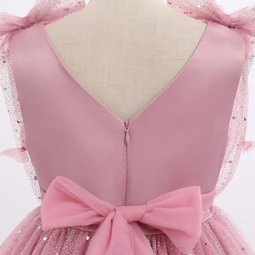 Image of IMEKIS Toddler Kids Girls Butterfly Dress Sparkle Sequins Tulle Wedding Formal Birthday Dresses 2-10T