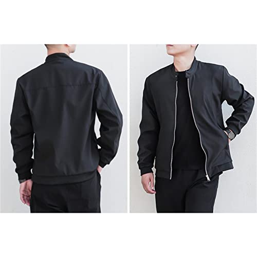 DGHM-JLMY Men Casual Loose Button Jacket With Standing Collar Warm Up Scrubs Jacket Workwear Military Snap Front Jacket3