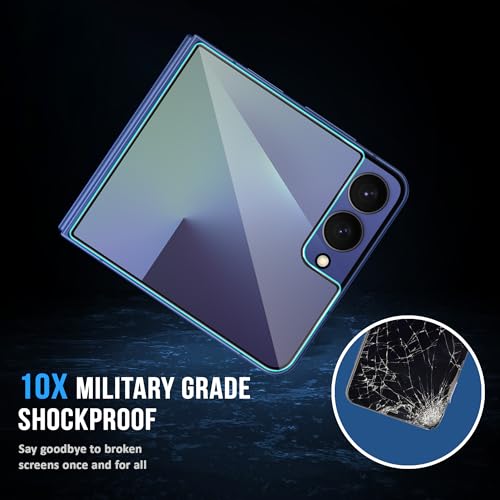 Image of FIRST MART Tempered Glass for Samsung Galaxy Z Flip 7, 9H 0.3 mm Full-Glue Screen Protector with Cable Protector, 3D Edge-to-Edge, HD Clear, Case-Friendly, Black, Pack of 1