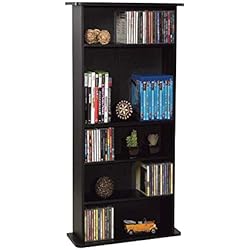 Atlantic Drawbridge Media Storage Cabinet - Organize optical media, up to 240 CD, or 108 DVD, or 132 BD/Video Games, Adjustable Shelves, PN 37935726 in Black