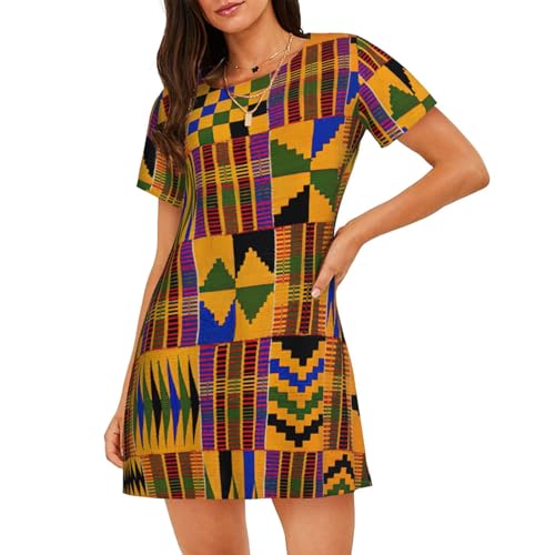 Chemise de nuit femme imprimé africain ample pour un sommeil frais