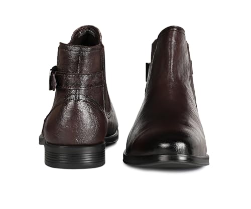 Image of LOUIS STITCH Mid-Top Ankle Shrunken Chelsea Boots for Men | Men's Slip-On Boots with Side Buckle | Casual and Semi Formal Chelsea Boots for Men | LSLXSHCLB