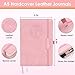 Pink Lined Journal Notebook for Women Men A5 Hardcover Leather Journals College Ruled Notebooks 300 Pages 5.7 x 8.3 Inches