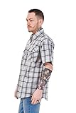 Apparel Mens Regular Big Size Shirts Checked Cotton Blend Casual Short Sleeve Blue M-5XL - Image 4
