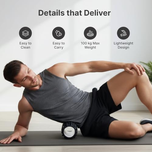 Image of Cult Foam Roller for Deep Tissue Massage - Muscle Recovery, Pain Relief & Mobility Training - Ideal for Gym, Yoga, and Home Workouts- Black