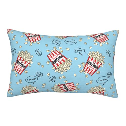 Deliciosas fundas de almohada de palomitas de maíz de 14 x 20 pulgadas, funda de almohada de viaje de microfibra, fundas de almohada decorativas suaves con cierre