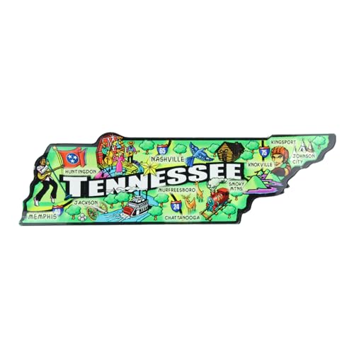 Imán decorativo de acrílico mapa de Tennessee 5.75 x 1.5 pulg