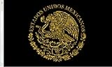 3X5 MEXICO CREST BLACK FLAG MEXICAN LOST ESTADOS UNIDOS FLAG BANNER GROMMETS