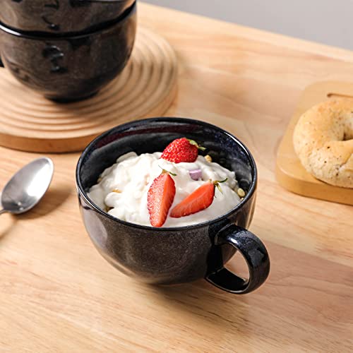 Vicrays SOUP-MUG Jumbo Soup Mug Coffee Large - Ceramic Wide Oversized Extra Big Handle Bowls Latte Friends Mug Set Gaint Cereal Oatmeal Cappuccino Cup Set 27 Oz thumb #5