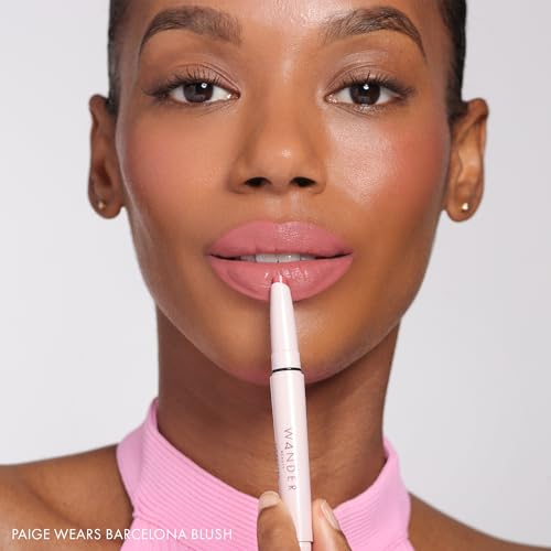 Image of Wander Beauty Under the Mistletoe Lipsetter Duo, Dual-Ended Lipstick & Liner, Barcelona Blush & Midtown Mauve, Limited Edition, Soft Matte Finish, Hydrating, With Squalane & Peptides