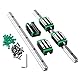 CNCMANS Linearführung HGR15-300mm Linearführungsschiene set, beinhaltet 2 Stück HGR15-300mm Linearschiene und 4 Stück HGH15CA Lagerblock Schiebeblock für automatisierte Maschinen