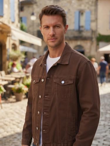 Image of GRECIILOOKS Men'S Denim Jacket | Classic Regular Fit Jeans Jacket For Men | Stylish Branded Jackets For Men - Timeless Casual Wear