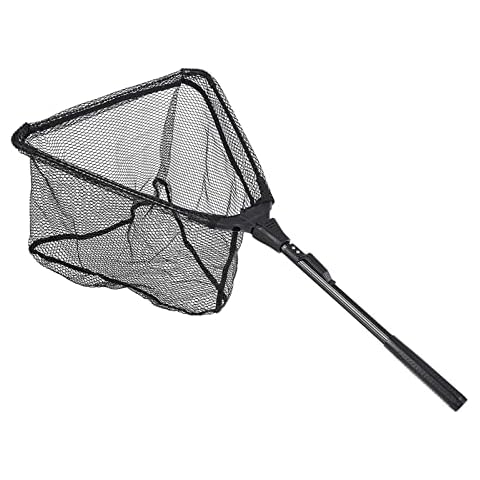 GNMGIZ Fishing Net Folding Landing Net - Collapsible Fishing Nets with Telescopic Pole Handle, Durable Rubber Coating Knotless Mesh, Safe Fish Catching And Releasing,B Cover