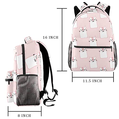 Sac à dos chats mignons rose réglable contre le mal de dos