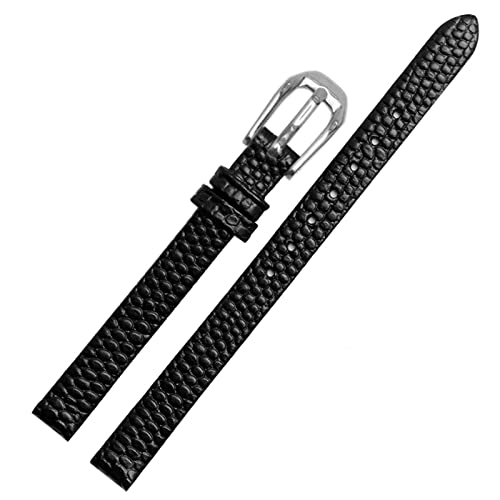 Bracelet de rechange cuir lézard blanc rouge femme | Bracelet montre ultra fin 10 mm agate