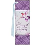 Christian Art Gifts Premium Vegan Leather Scripture Bookmark for Women: Strength & Dignity Inspir...