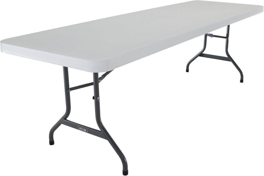 LIFETIME 22980 Folding Utility Table, 8 Feet, White Granite, 96"""