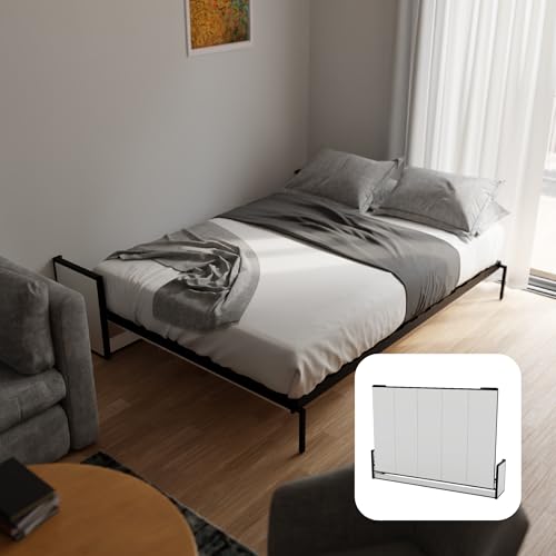 Wallbedking Cama Abatible Studio Horizontal 190x135cm con Pistones a Gas, Marco Metálico Fuerte, Capacidad 350 kg, Ideal para Habitaciones Pequeñas o Estudios, Ahorro de Espacio, No Incluye Colchón