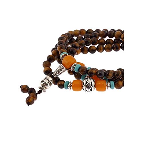 Preisvergleich Produktbild lachineuse Mala buddhistisch, Tigerauge, 40