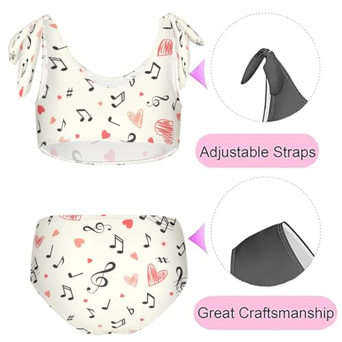 Image of QUGRL Girls Swimsuit Two Piece Swimwear Bathing Suit for Girls Tankini Bikini Set Size 3-12T