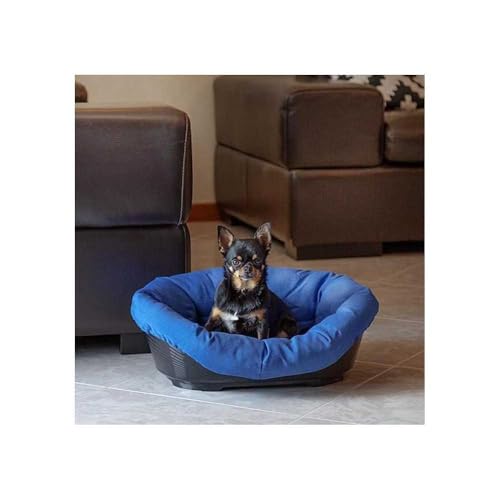Ferplast Hundebett Hundesofa Katzenbett Hundematte Sofa' 2 Kunststoffkorb mit Waschbarem Gepolstertem Hundekissen, 52 x 39 x h 21 cm.