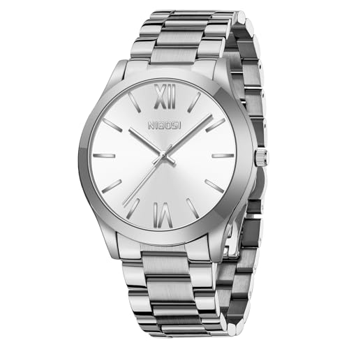 Image of NIBOSI Watch for Man Analog Minimalism Dial Quartz Mens Watch Business Black Wrist Watch Polycarbonate Strap Waterproof