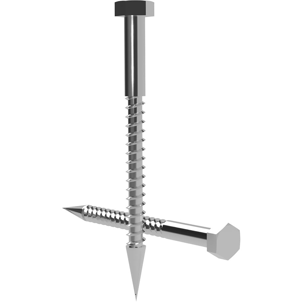 Offgridtec Tornillos hexagonales de acero inoxidable para madera, M8, DIN571, longitud 200 mm, 100 unidades