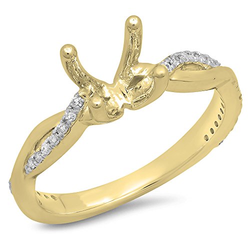 Dazzlingrock Collection - Anillo de compromiso de oro de 18 quilates con diamante blanco redondo de 0,20 quilates Dazzlingrock Collection - Anillo de compromiso de oro de 18 quilates con diamante blanco redondo de 0,20 quilates