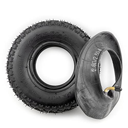 9 Inch Mountain Skateboard Wheel 226mm Scooter Off-Road Tyre With Inner Tube 2.80/2.50-4 Pneumatic AT Tire Alloy Hub (Offroad tire tube)