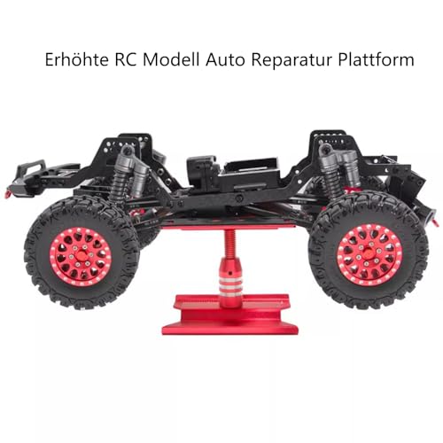 RC Car Work Stand Aluminium Reparatur Workstation,Mit Gummipad - Chassis schützen, Kann frei rotieren Reparatur Workstation，für 1/8 1/10 Modellfahrzeugreparaturplattform (Rot) (Rot)