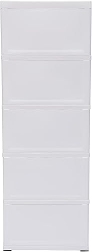 Miniatura 9 de Gdrasuya10 Cajones de plástico con 5 cajones, armario de almacenamiento alto con ruedas, unidad organizadora, armario de almacenamiento estable para