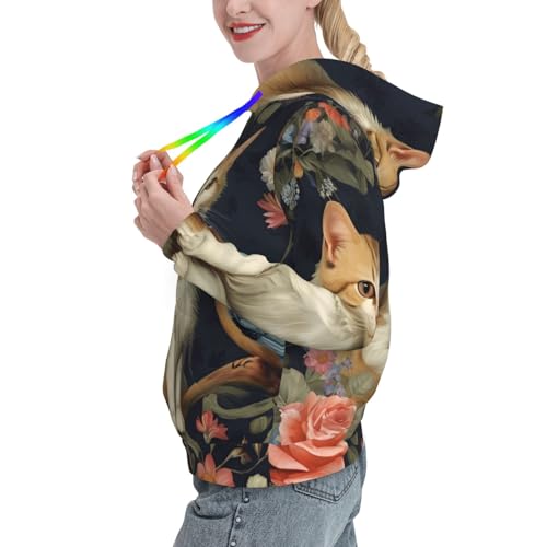 Sweat d'automne chat et fleurs : le confort anti-froid - 2
